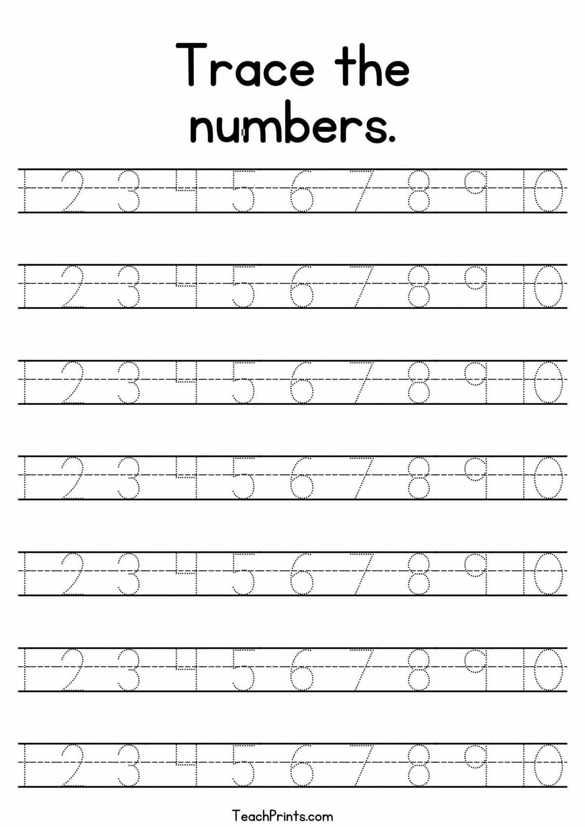 number tracing worksheets for kindergarten