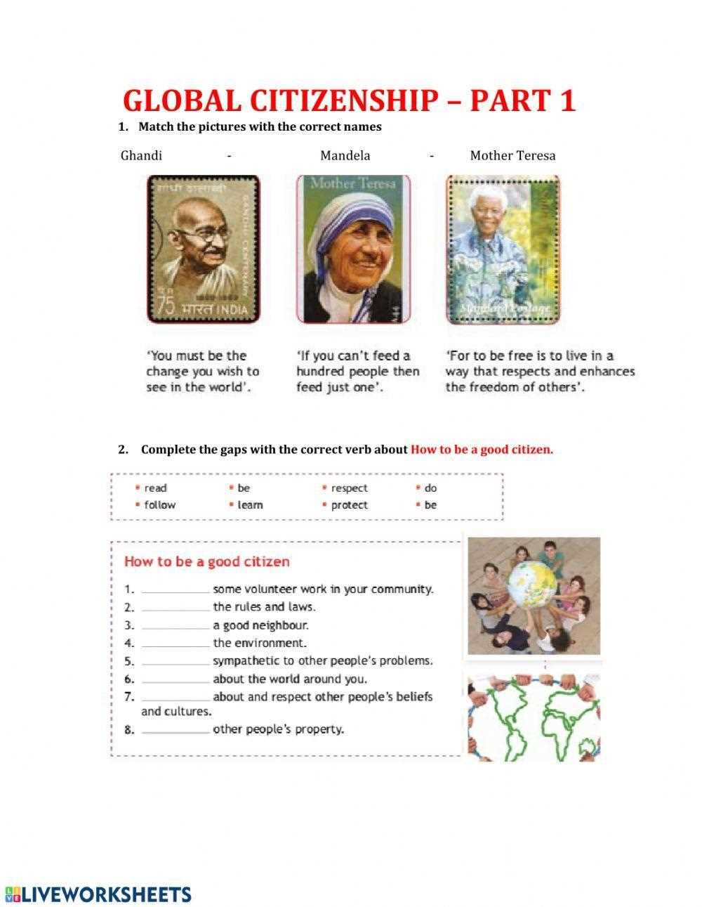 citizenship in the world worksheet