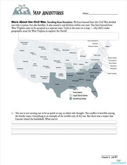 civil war map worksheet