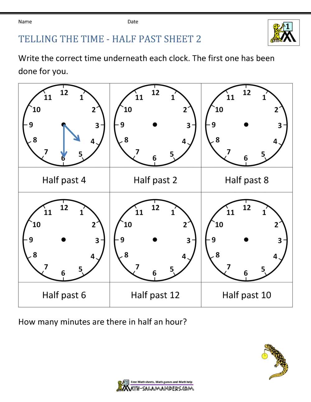 telling time worksheets for 2nd graders