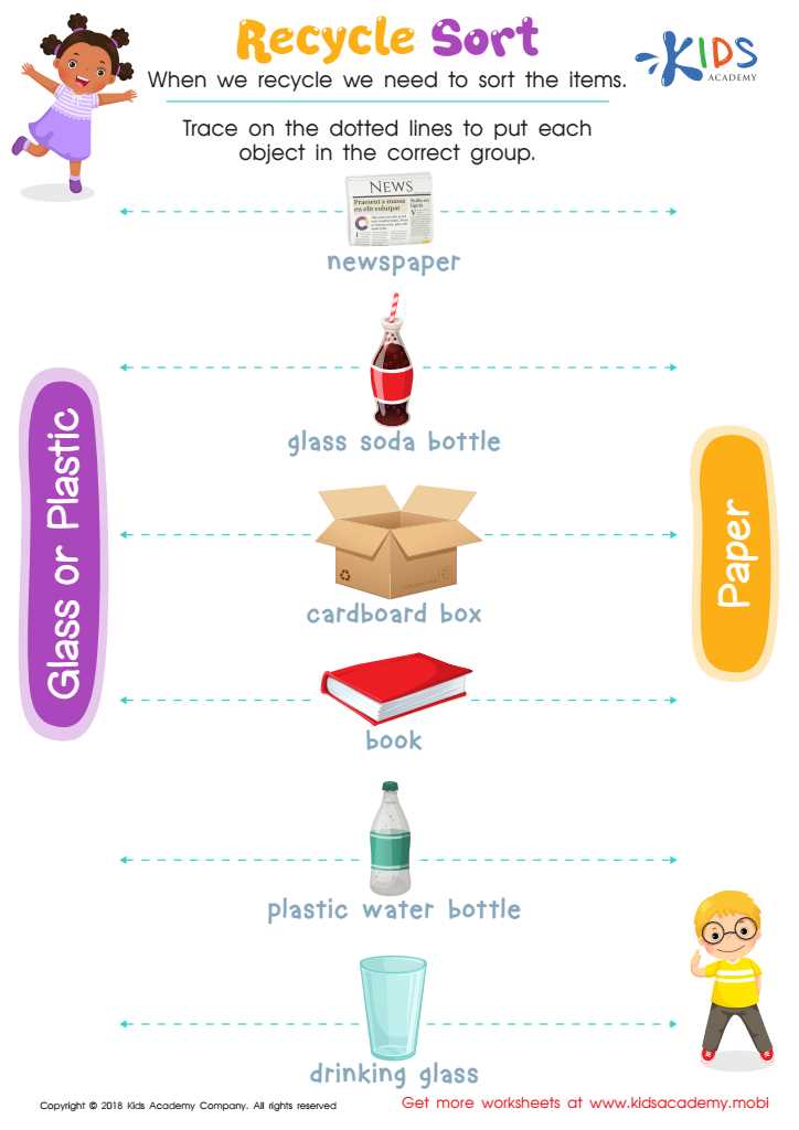 printable recycling sorting activity worksheet