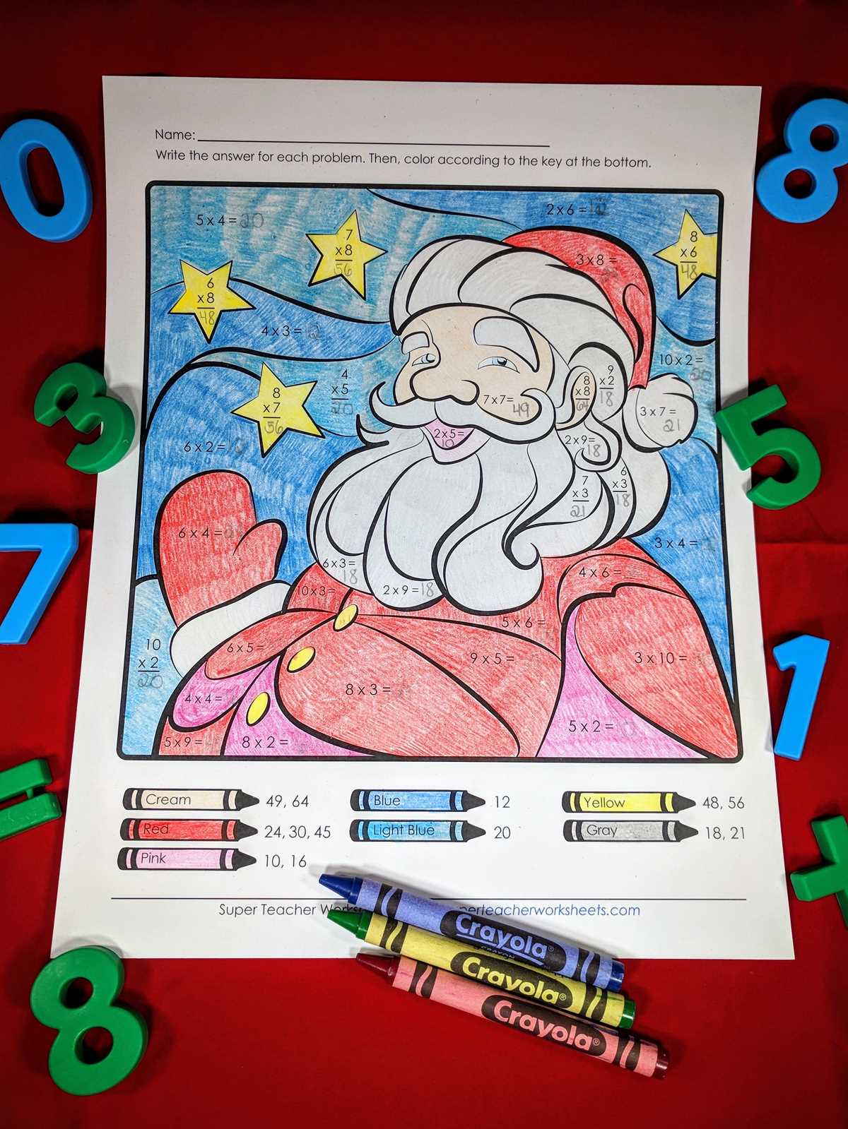 christmas worksheets multiplication