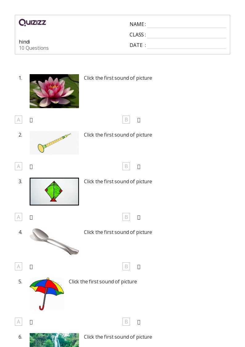 class 1st hindi worksheet