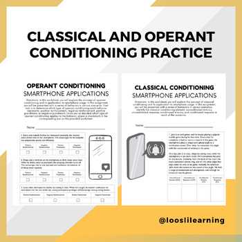 classical conditioning or operant conditioning worksheet classical conditioning or operant conditioning worksheet