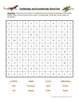 classify vertebrates and invertebrates worksheets classify vertebrates and invertebrates worksheets