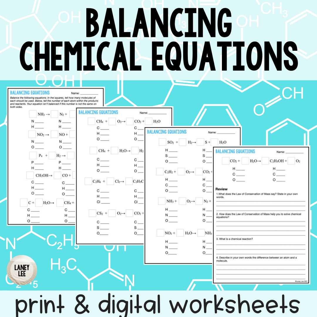 classifying and balancing equations worksheet