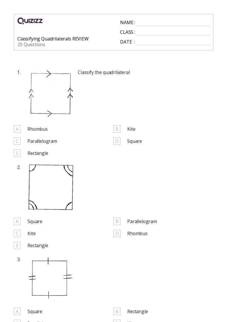 classifying quadrilaterals worksheet free classifying quadrilaterals worksheet free
