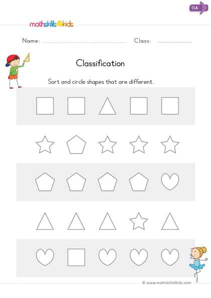 classifying shapes worksheets