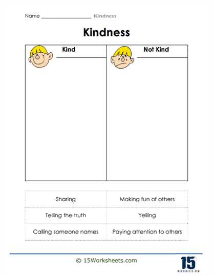 kindness worksheets preschool