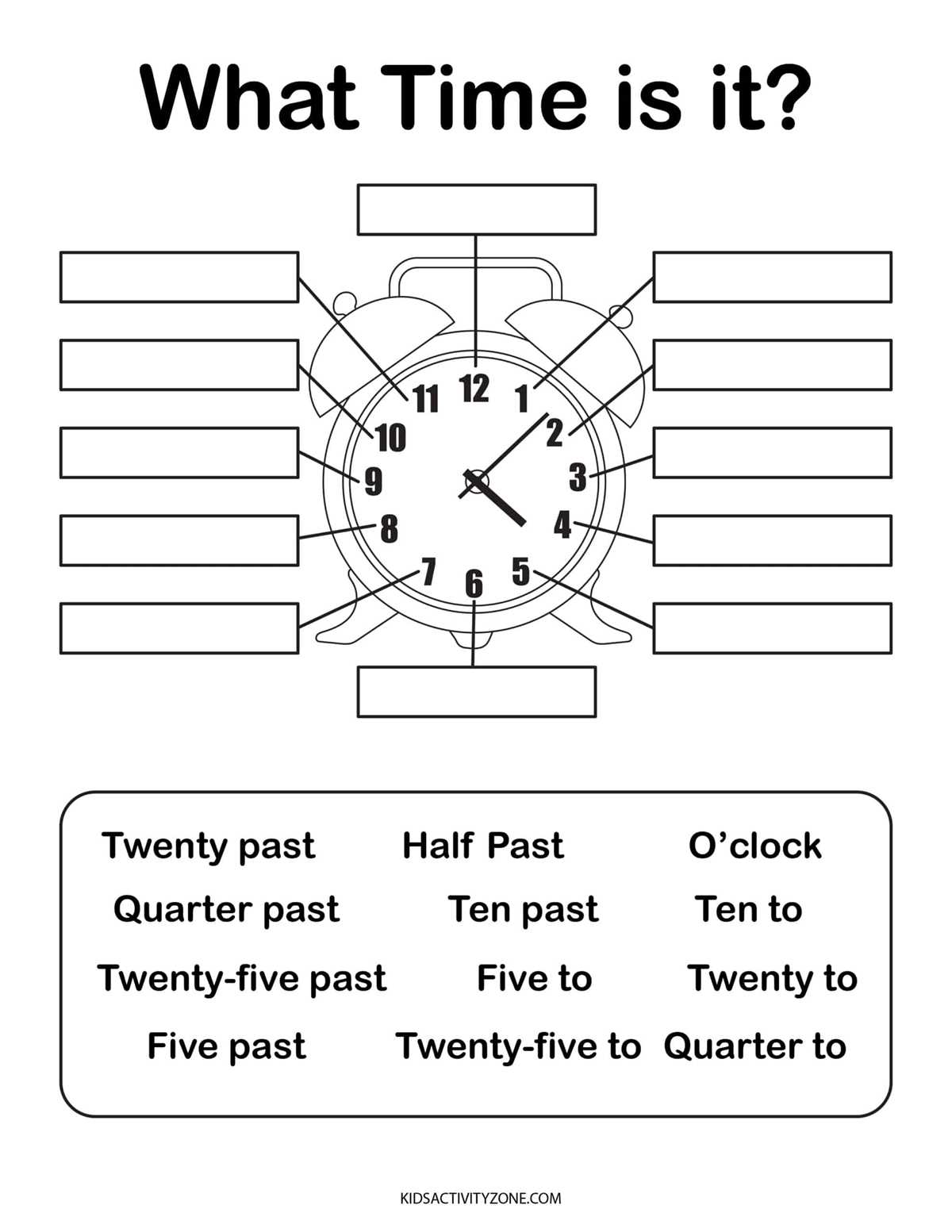 clock reading worksheet