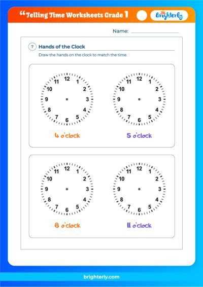 clock worksheet for grade 1