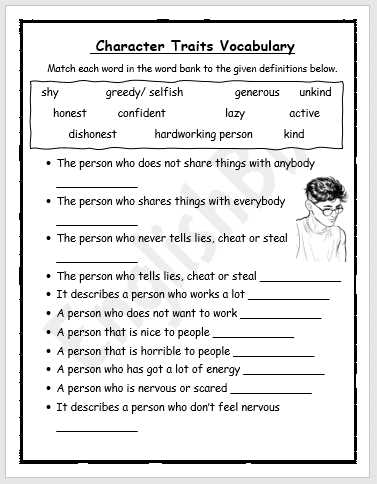 characterization steal worksheet characterization steal worksheet