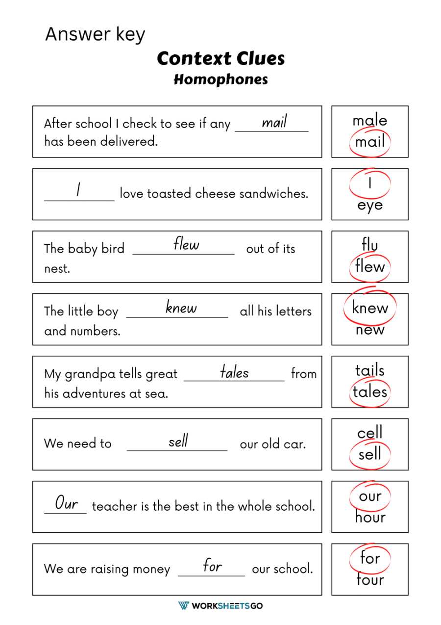 context clues worksheets grade 8
