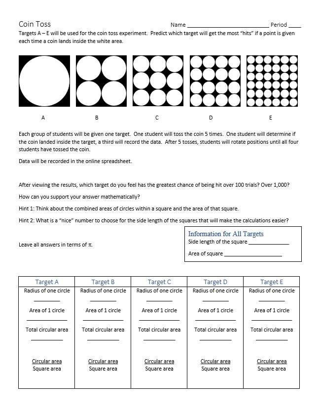 coin flip probability worksheet