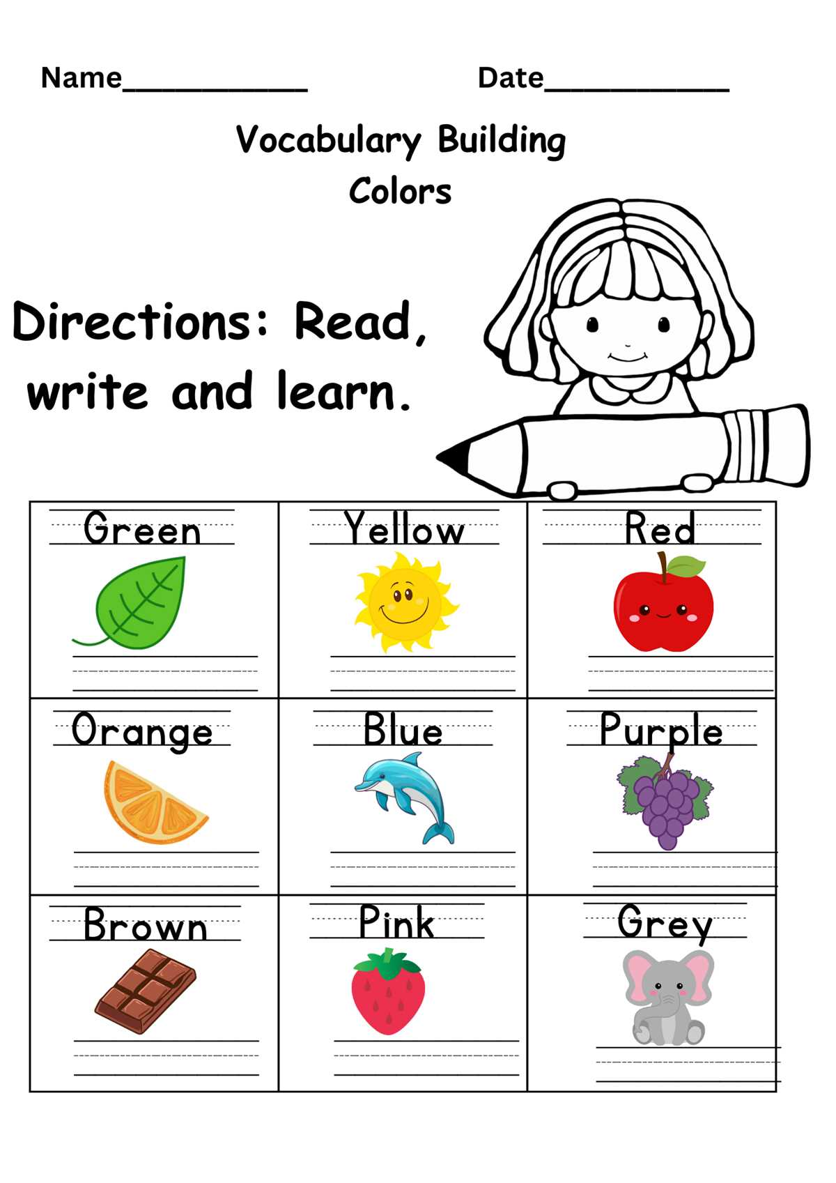 color brown worksheet