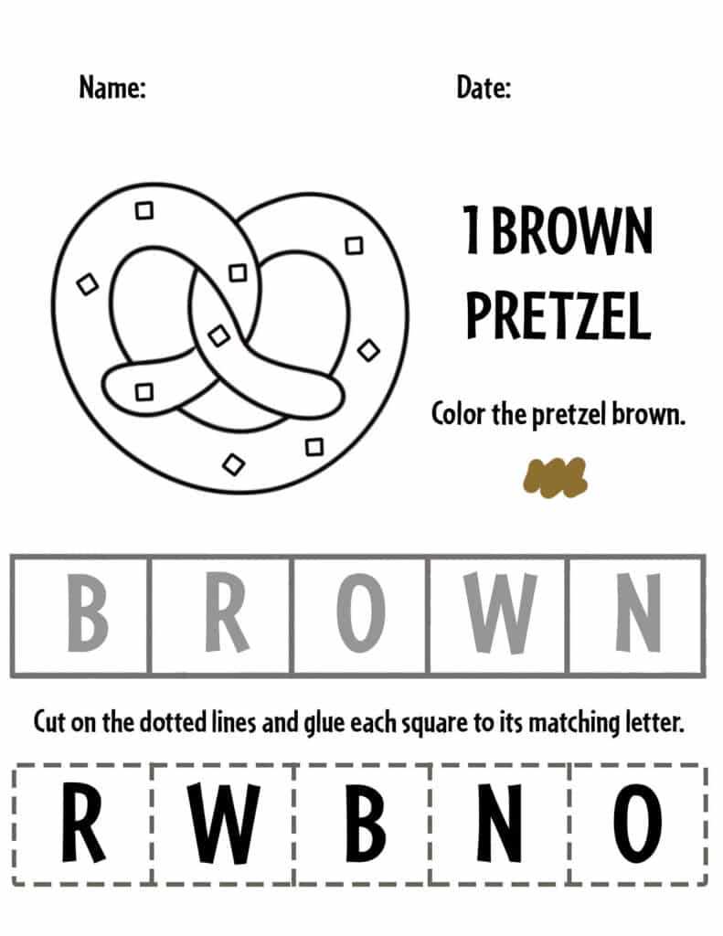 color brown worksheet