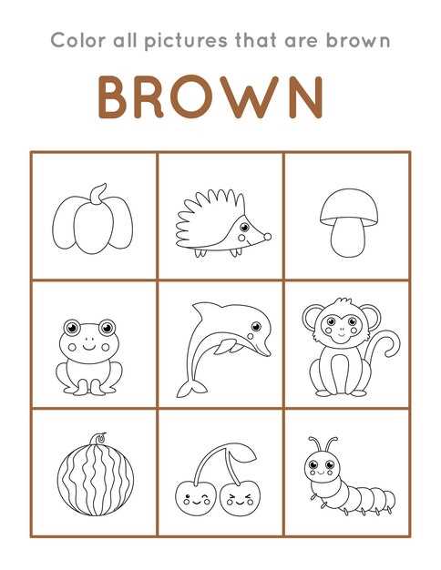 color brown worksheets