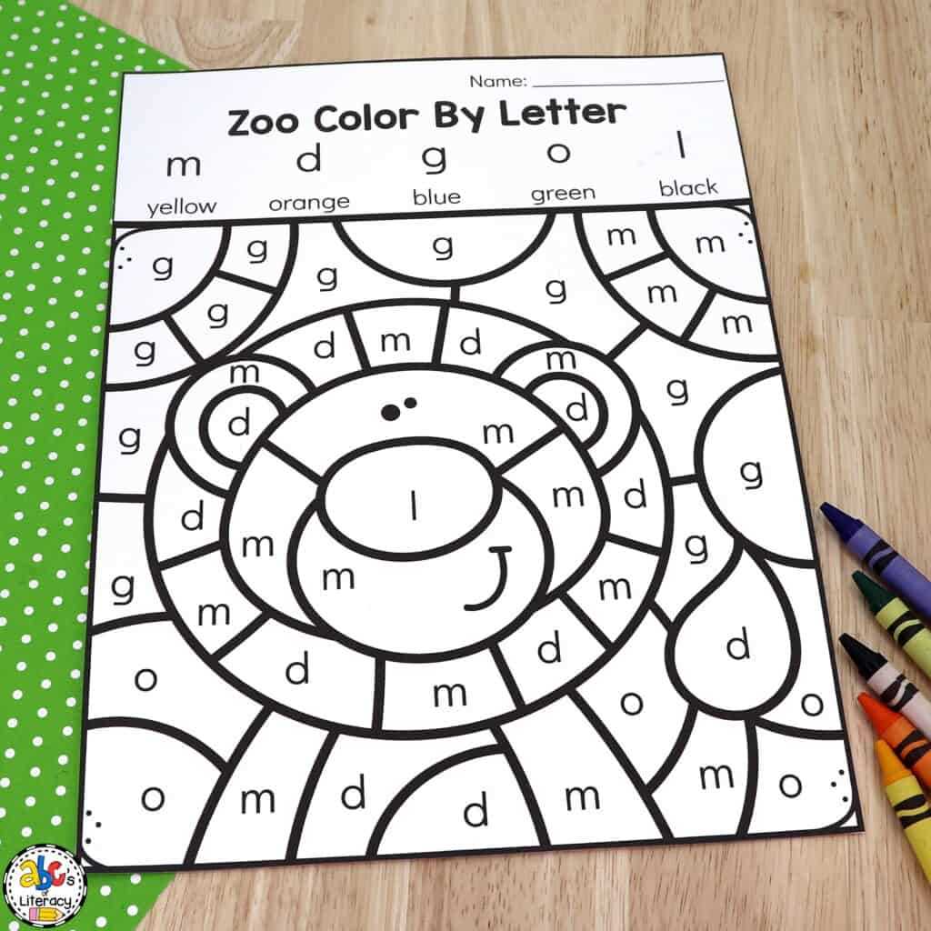 color by letter printable worksheets