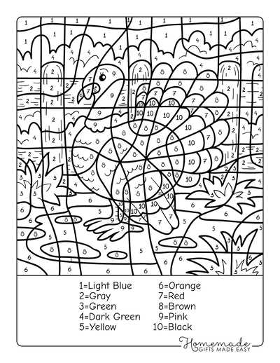 color by number free printable worksheets