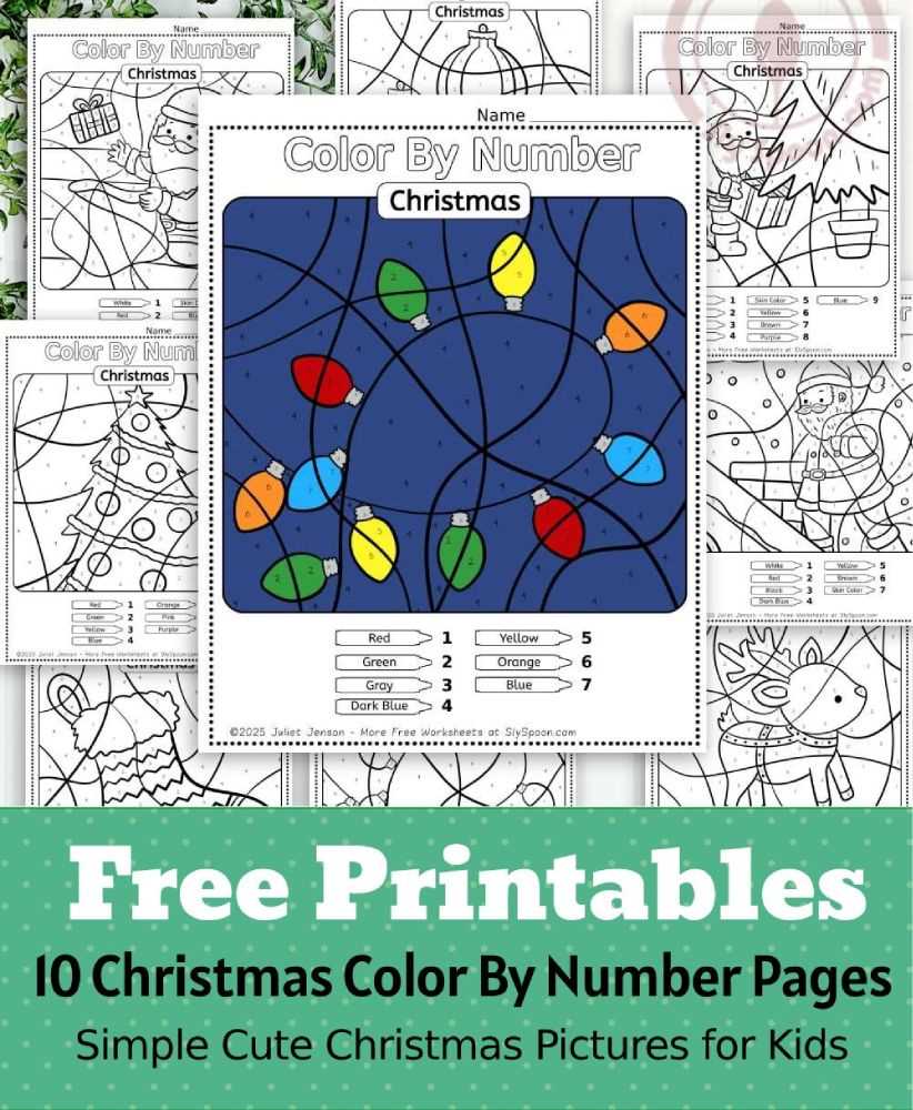 color by number holiday worksheets