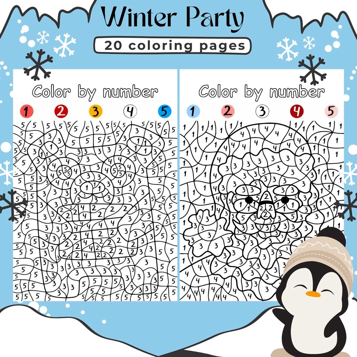 color by number holiday worksheets