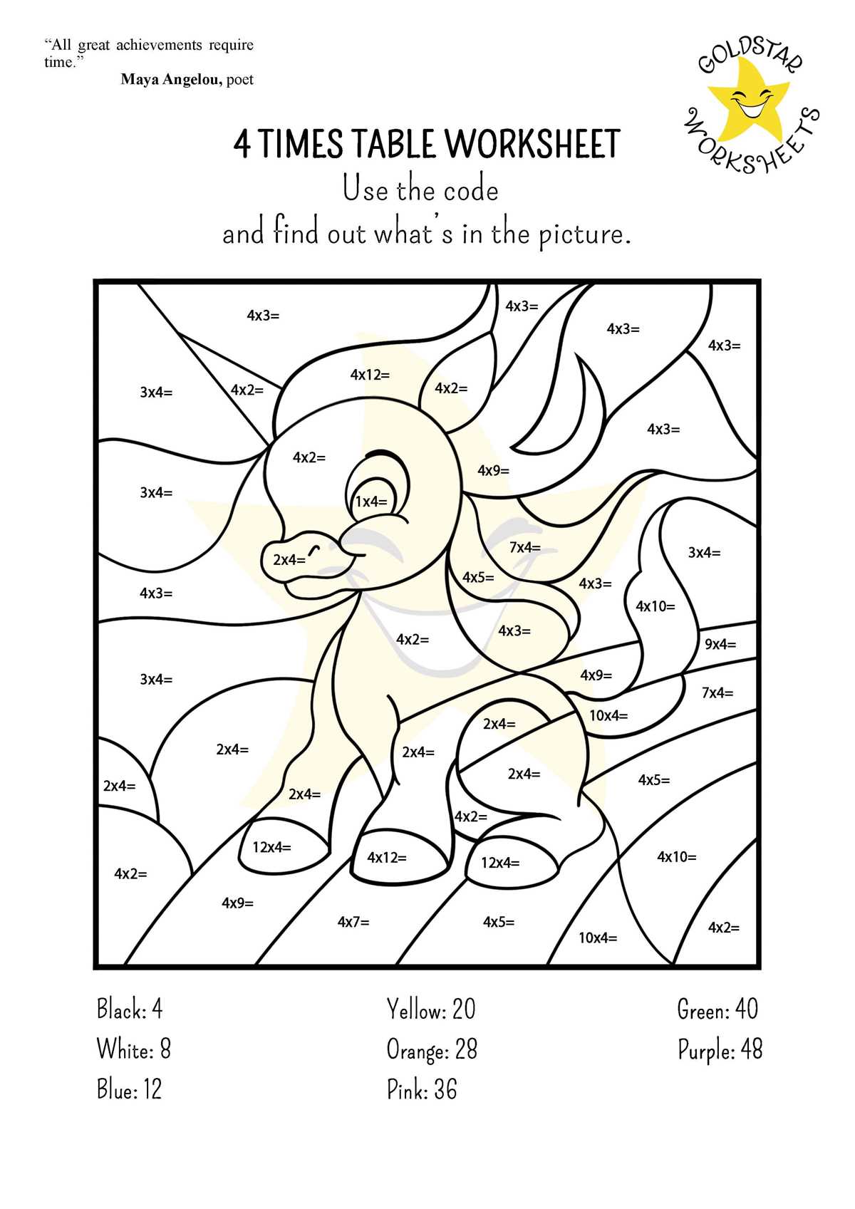 color by number multiplication worksheet