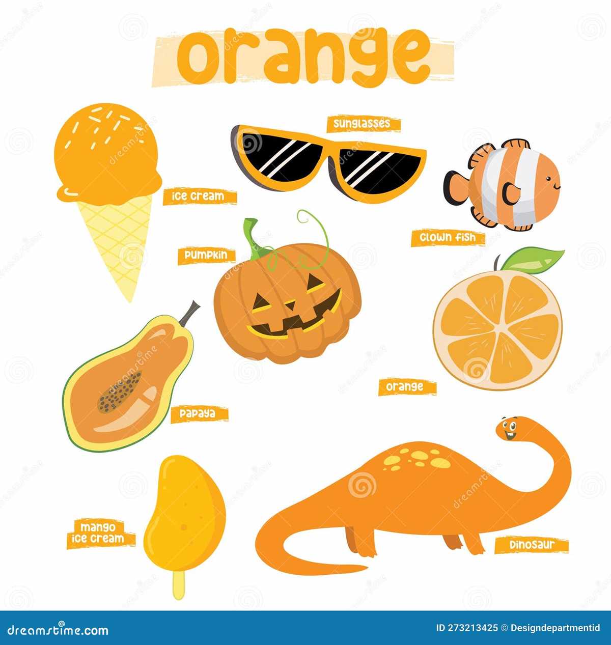 color orange worksheet for preschoolers