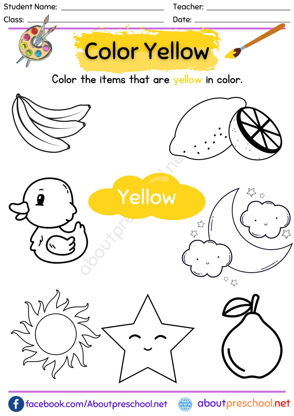 color preschool worksheets