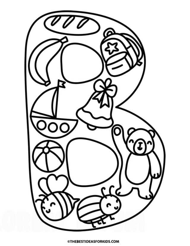 coloring letter b worksheets for kindergarten