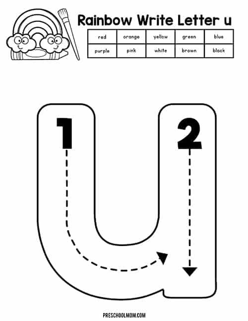 coloring letter u worksheets
