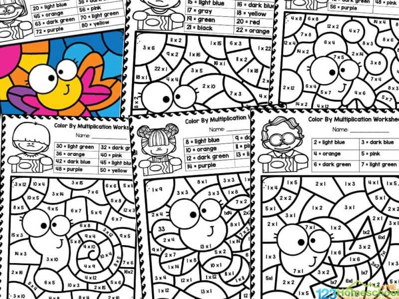 coloring multiplication worksheet