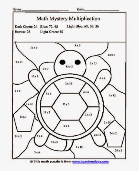 coloring multiplication worksheets