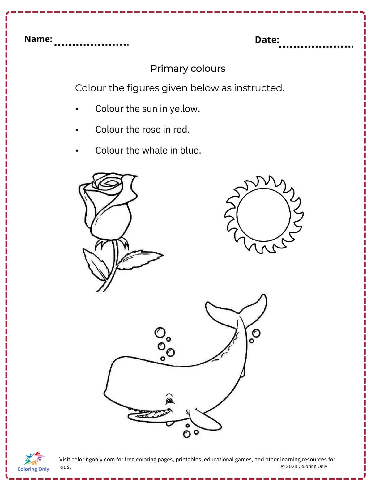 colour worksheets