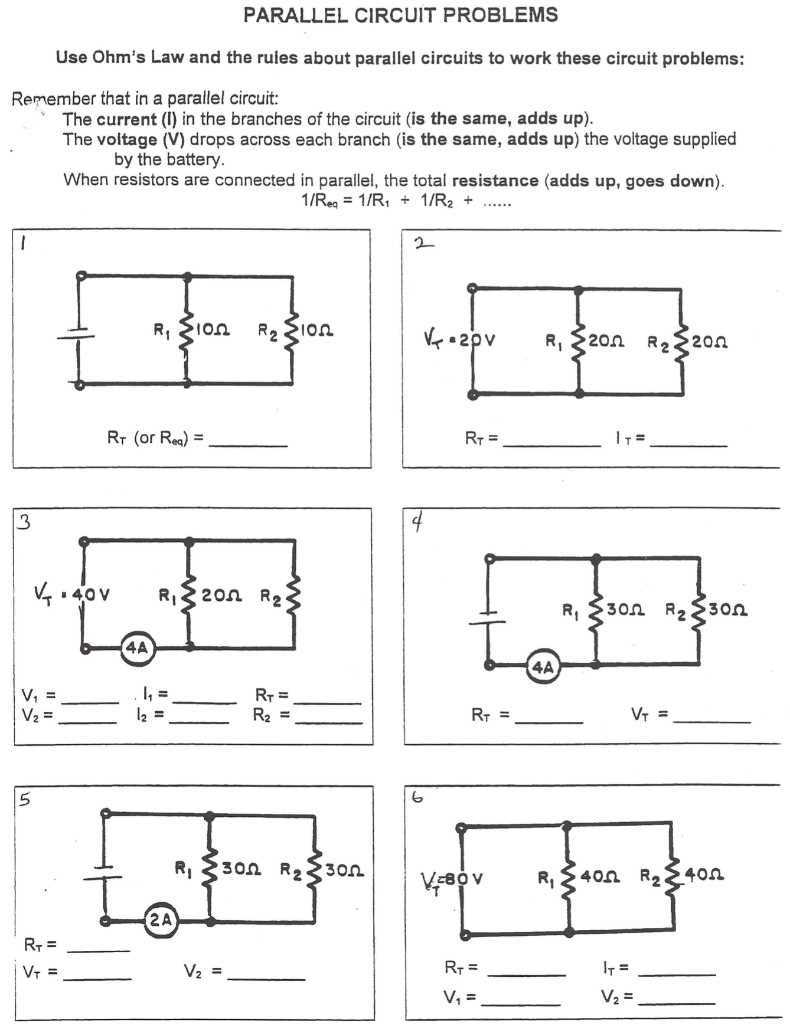 combination series parallel circuit problems worksheet