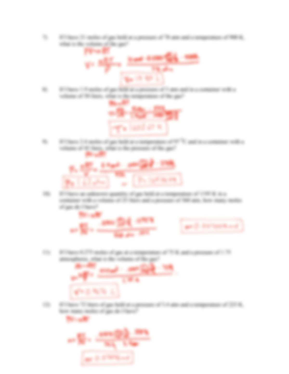 combined and ideal gas laws worksheet