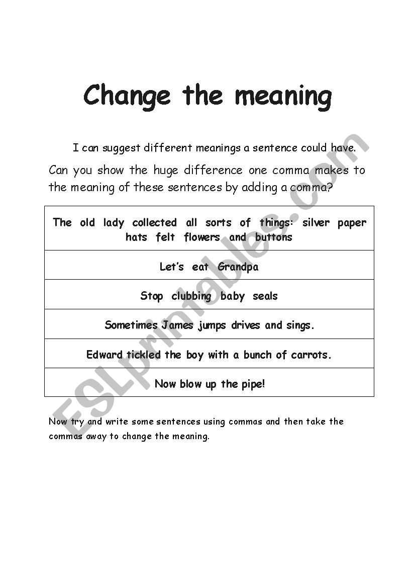 commas to separate clauses worksheet