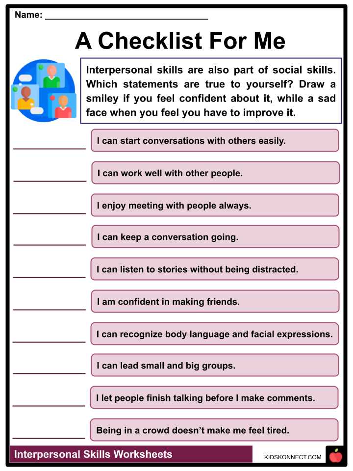 communication worksheets for teens