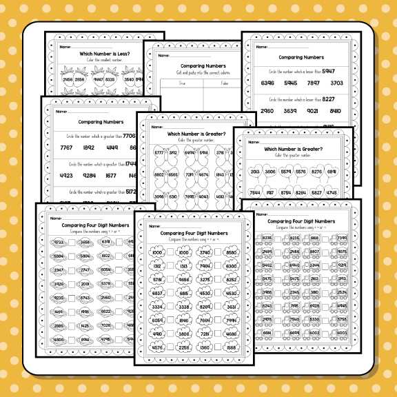 comparing 4 digit numbers worksheet