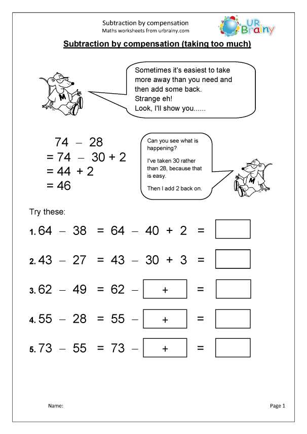 compensation method worksheet