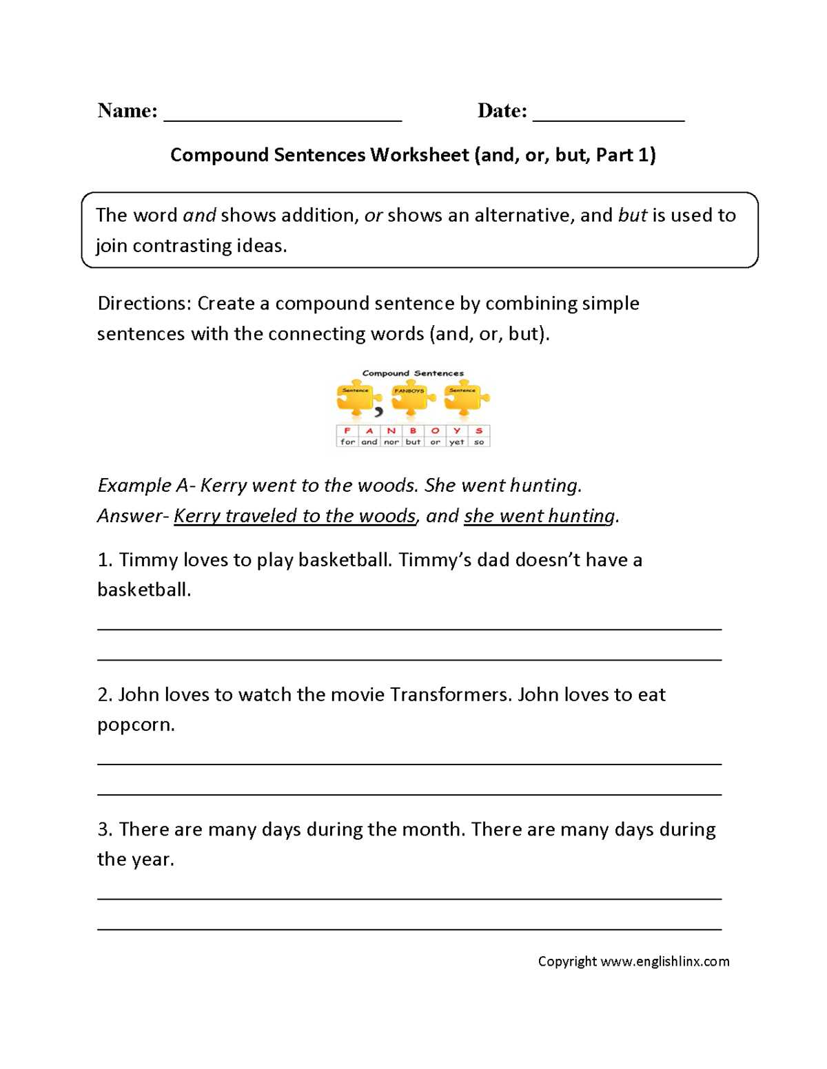 complete sentence worksheets