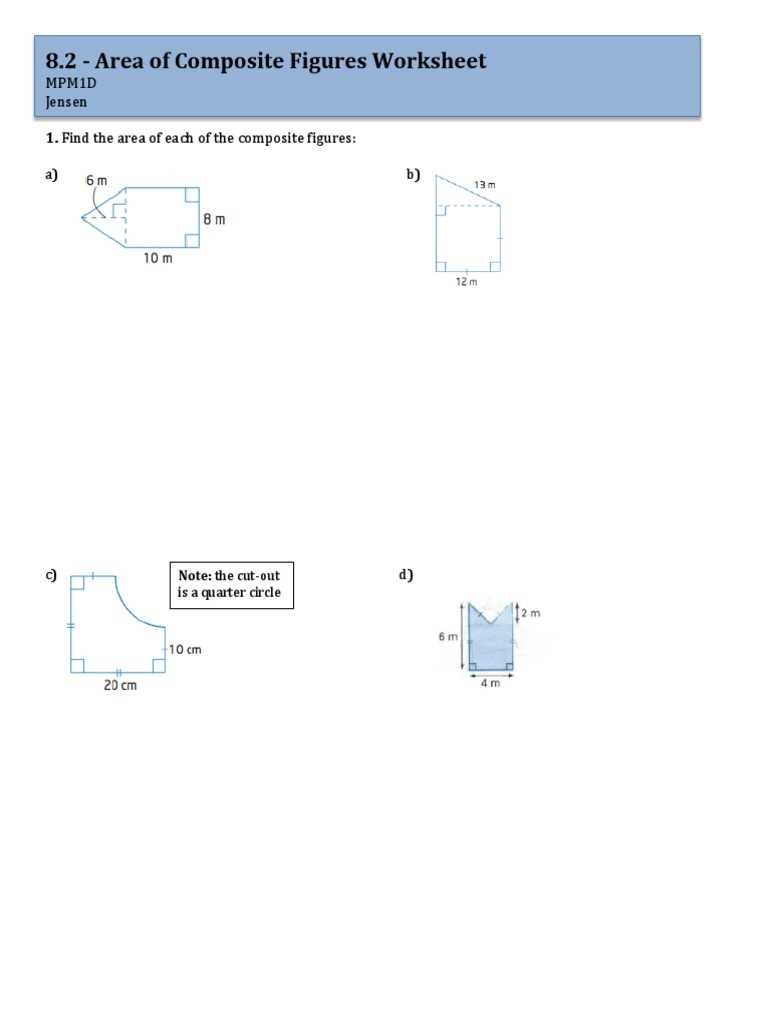 complex figures area worksheet
