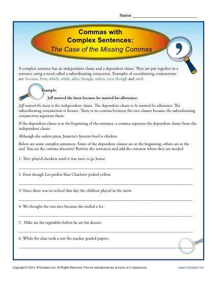 compound complex sentence worksheet