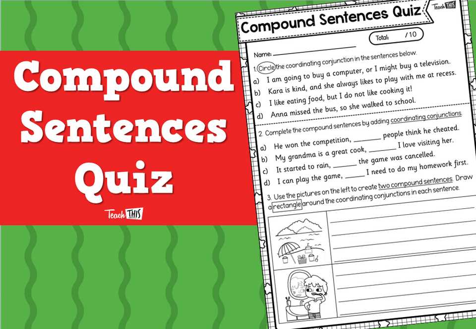 compound sentences worksheet 4th grade