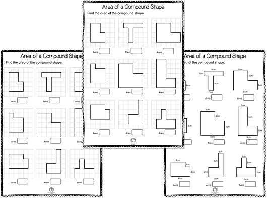 compound shapes with circles worksheet