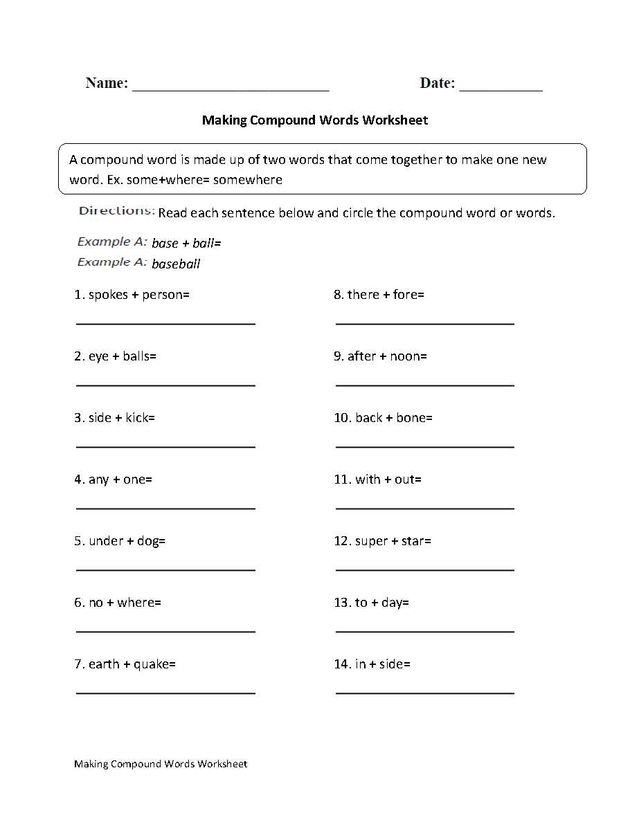 compound worksheet