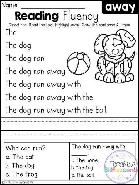 comprehension for kindergarten worksheets