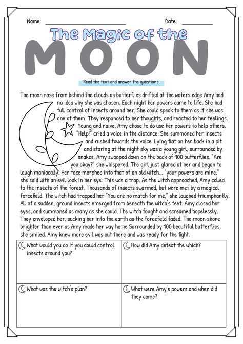 comprehension worksheet for class 5
