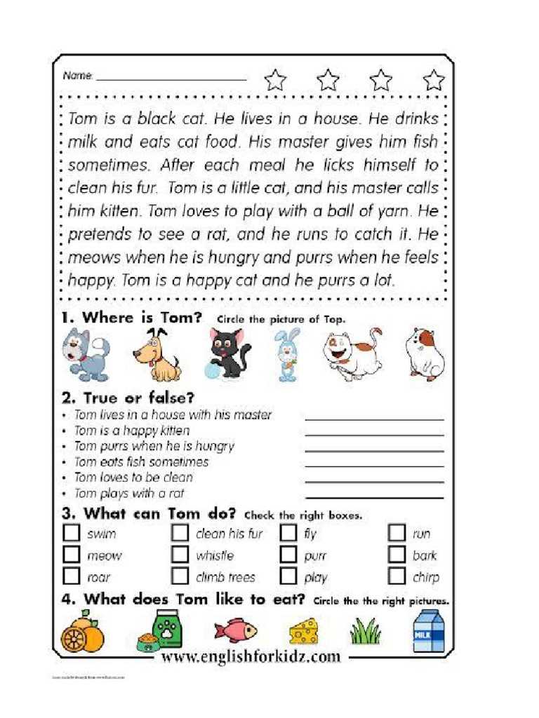 comprehension worksheets for class 4