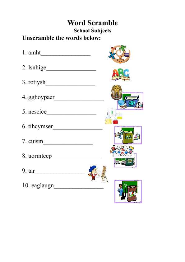 computer scramble worksheet