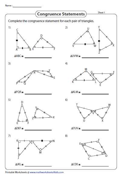 congruence and triangles worksheet
